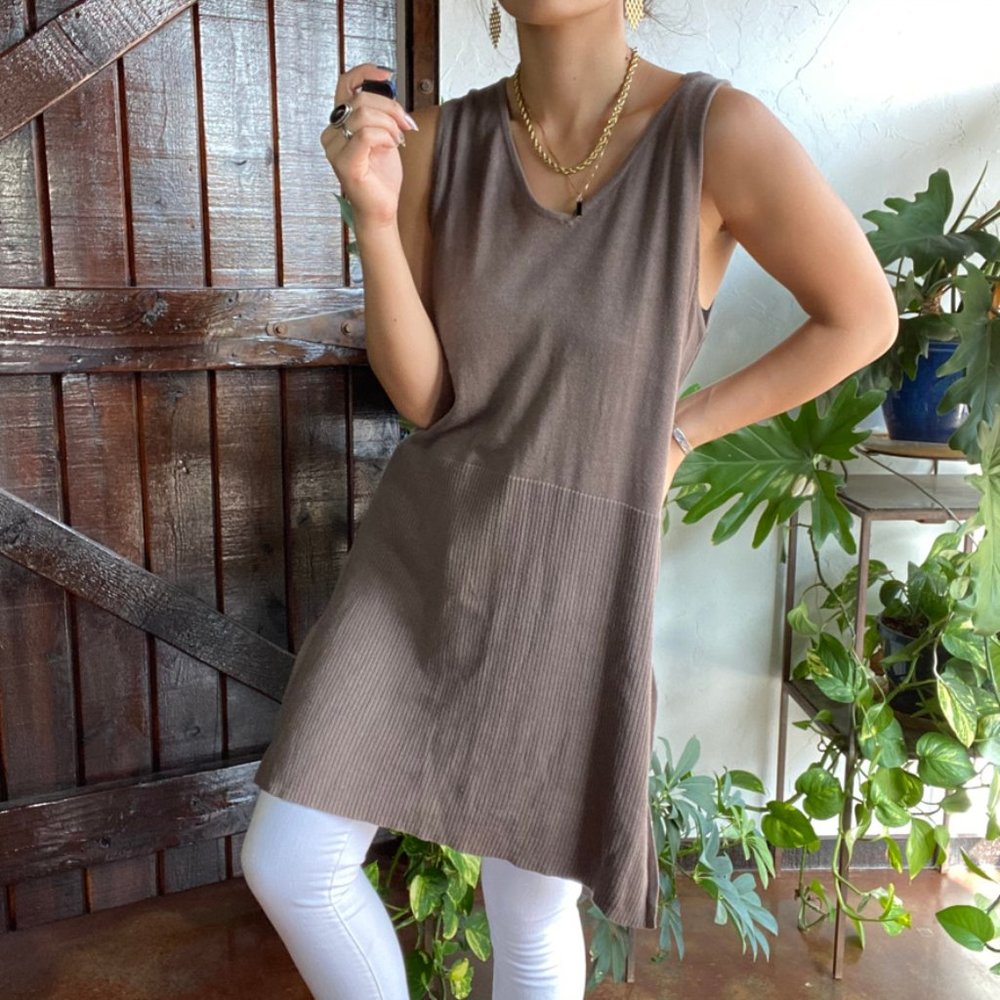 H by Halston Brown Tunic Top